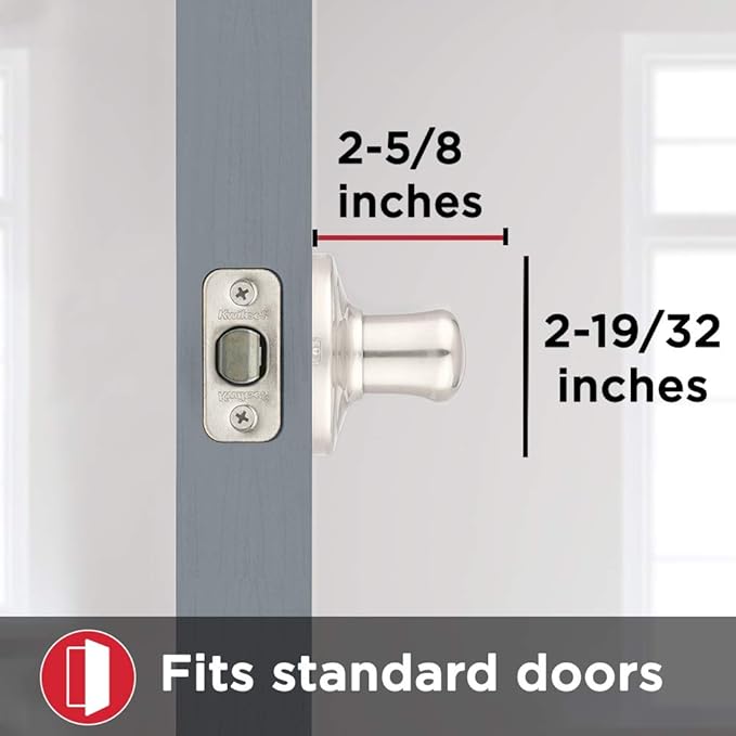 Kwikset Tustin Dummy Door Handle, Single Sided Lever for Closets, French Double Doors, and Pantry, Satin Nickel Non-Turning Right Handed Interior Push/Pull Lever, with Microban Protection