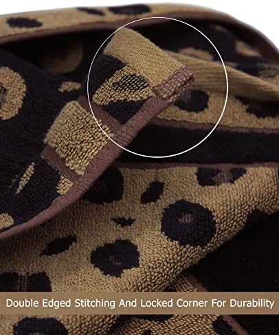 COTTON CRAFT Hand Towels - Set of 4 Pure Cotton Animal Print Safari Towels