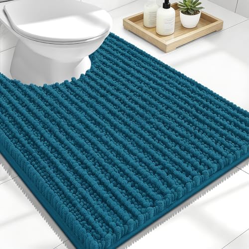 OLANLY U-Shaped Toilet Rug 24x20, Thick Soft Absorbent Chenille Contour Rug