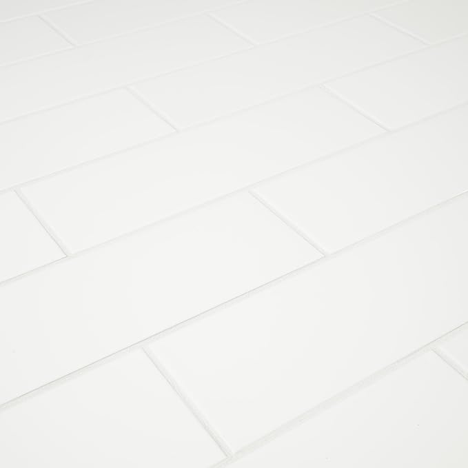 MSI White Glossy 4 in. x 12 in. Glossy Ceramic Subway Tile for Bathroom, Kitchen Backsplash, Accent Wall, and Shower Wall