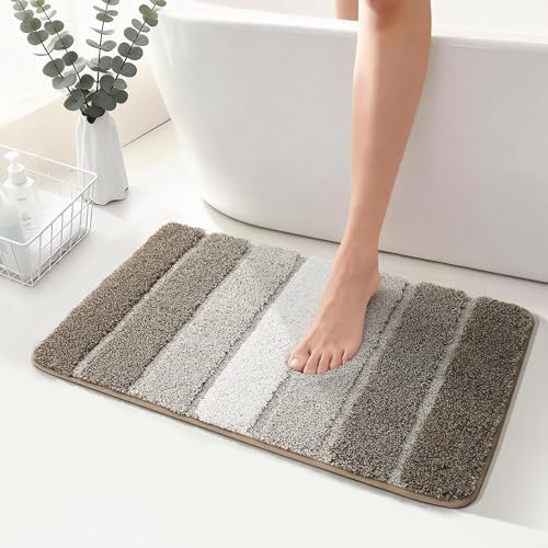 COSY HOMEER Bathroom Rugs 30x20,Ultra Soft Absorbent Bath Mat,Brown