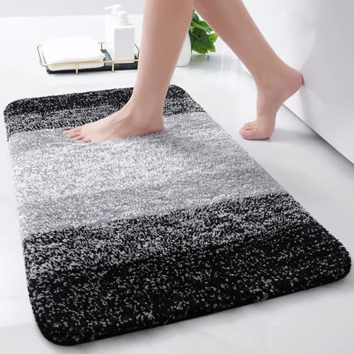 Arotive Microfiber Bathroom Rugs, Shaggy Soft Absorbent Bath Rug, 30x17