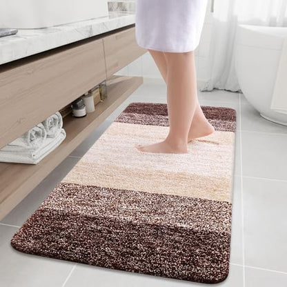 Arotive Microfiber Bathroom Rugs, Shaggy Soft Absorbent Bath Rug, 54x24
