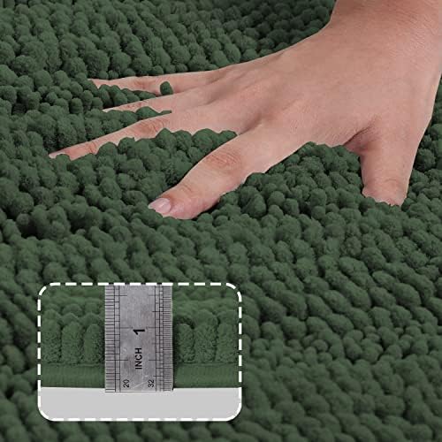 Turquoize Bathroom Runner Rug 17"x47", Soft Absorbent Chenille Bath Rug