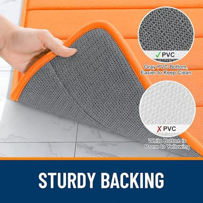 OLANLY Memory Foam Bath Mat 35x16, Super Soft and Absorbent Bathroom Rugs