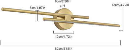 EDISLIVE Dimmable Modern LED Vanity Light Fixtures Bathroom Vanity Wall Lighting, 31.5 in Mirror Vanity Lighting Fixtures for Bathroom Bedroom Makeup Living Room, Gold
