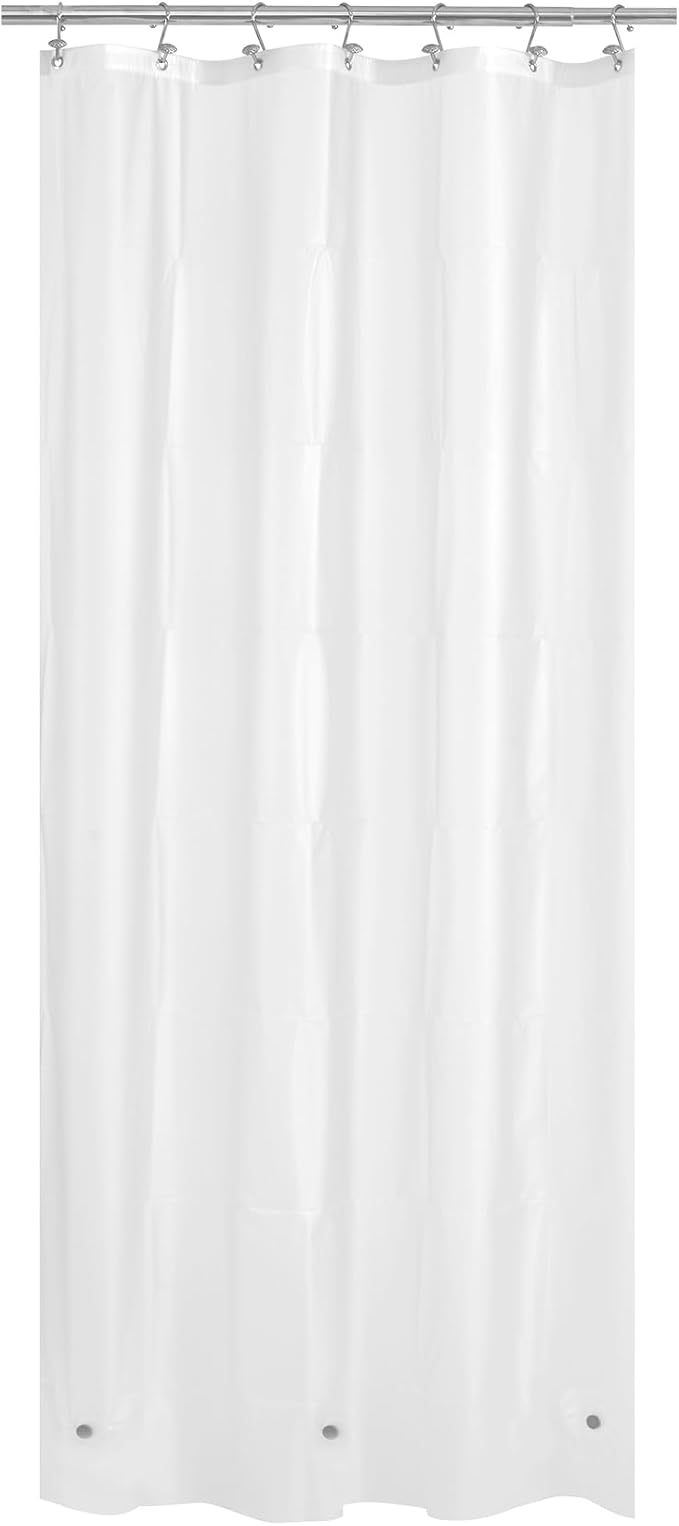 Mrs Awesome Stall Shower Curtain Liner 36x72, Frost | 3 Bottom Magnets,7 Rustproof Grommets,Water Proof Lightweight PEVA Shower Liner for Bathroom Stall Narrow Width, 36W x 72H