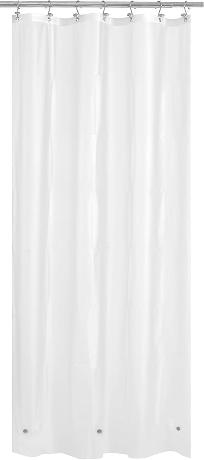 Mrs Awesome Stall Shower Curtain Liner 36x72, Frost | 3 Bottom Magnets,7 Rustproof Grommets,Water Proof Lightweight PEVA Shower Liner for Bathroom Stall Narrow Width, 36W x 72H
