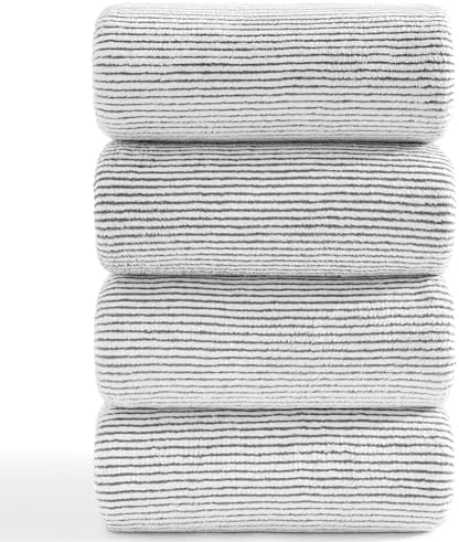 4 Piece Bath Towel Set 35"x70"Oversized Bath Towel for Bathroom Ultra Soft Fluffy Extra Large Bath Sheet Luxury Premium Bathroom Towel Highly Absorbent Quick Dry Shower Towel for Hotel Spa,Brown White