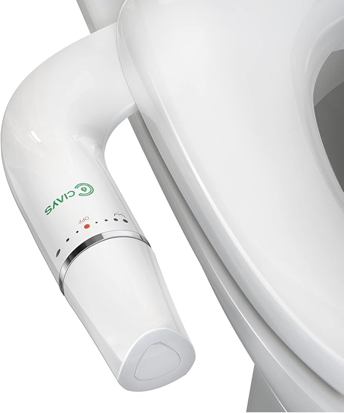 Ciays Bidet Attachment for Toilet Ultra-Slim Bidet Sprayer Non-Electric Dual Nozzle for Feminine/Posterior Wash Bidet Toilet Attachment with Pressure Controls，Sliver/White Standard