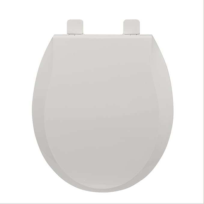 17" Round Potty Training Toilet Seat, Built-In Soft Quiet Close Lid with Magnetic Biscuit Color Kids Seat and Non-Slip Design, Easy to Install and Clean
