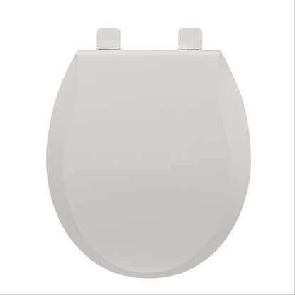 17" Round Potty Training Toilet Seat, Built-In Soft Quiet Close Lid with Magnetic Biscuit Color Kids Seat and Non-Slip Design, Easy to Install and Clean