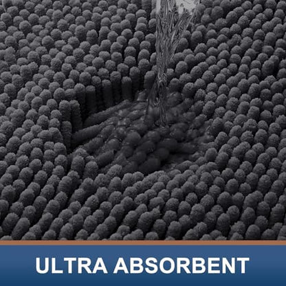Smiry Bathroom Rugs 45X27, Luxury Chenille Extra Soft Absorbent Bath Mat