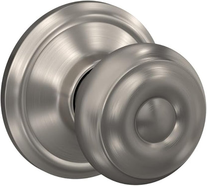 Schlage F10 GEO 619 Georgian Door Knob, Hall & Closet Passage Lock, Satin Nickel