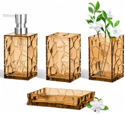 HBlife Bathroom Accessories Set, Acrylic Bathroom Counter Set of 4