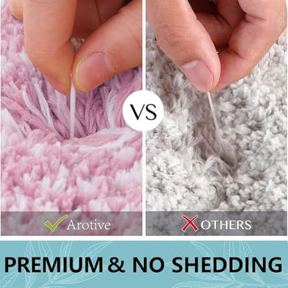 Arotive Microfiber Bathroom Rugs, Shaggy Soft Absorbent Bath Rug, 44x24