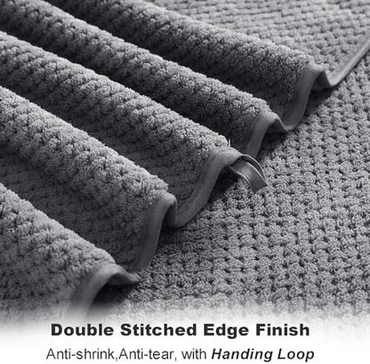 Smuge 2 Piece Hand Towels Set,100% Microfiber - Quick Dry, Thick, Soft, Plush and Highly Absorbent Luxury Hotel & Spa Bath Towel for Bathroom, Pack of 2 (Gray)