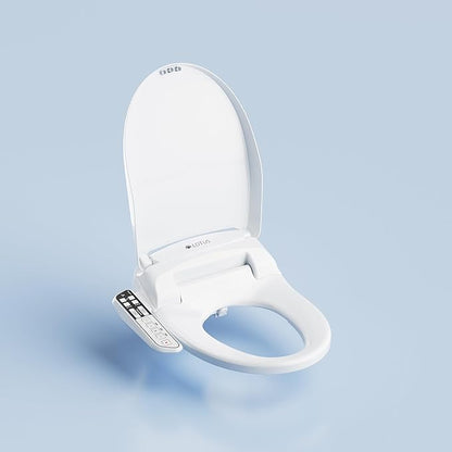 Lotus Bidet ATS-500 Elongated | Heated Toilet Seat with Adjustable Warm Water Wash, Stainless Steel Nozzle, Side Control Panel, Warm Air Dryer, Eco Mode, Easy DIY Installation