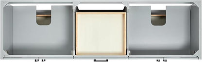 ARIEL Kelly 72-inch Bathroom Vanity with Sink,Solid Wood, 1.5-inch Carrara White Quartz Countertop & Backsplash, Double Rectangular Porcelain Sink, 4 Soft Closing Doors, 5 Dovetail Drawers, Grey