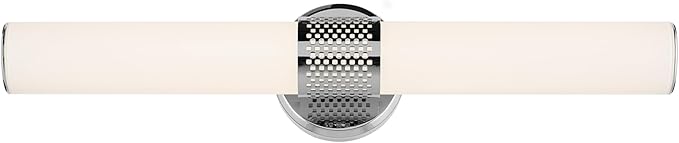 Kichler Sashi 24.25" LED Medium Bath Bar with White Glass in Chrome, Modern, for Vanity, Fireplace, Buffet, Hallway, Vanity Mirror, (24.25" W x 5" H) 55192CHLED