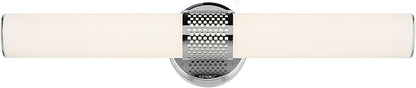 Kichler Sashi 24.25" LED Medium Bath Bar with White Glass in Chrome, Modern, for Vanity, Fireplace, Buffet, Hallway, Vanity Mirror, (24.25" W x 5" H) 55192CHLED