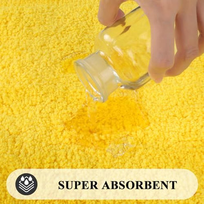 SHACOS Soft Microfiber Bathroom Rugs Set of 2 Pieces, Yellow