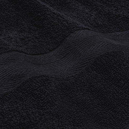 BOUTIQUO Ultra Soft 6-Piece Hand Towel Set 16x28-100% Ringspun Cotton - Durable & Highly Absorbent Hand Towels - Ideal for use in Bathroom, Kitchen, Gym, Spa & General Cleaning - Black