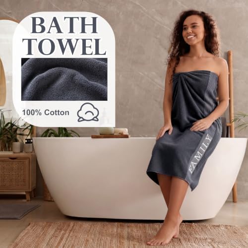 Hahafelt Decorative Bathroom Towel Set, Charcoal Grey