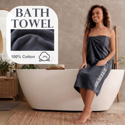 Hahafelt Decorative Bathroom Towel Set, Charcoal Grey