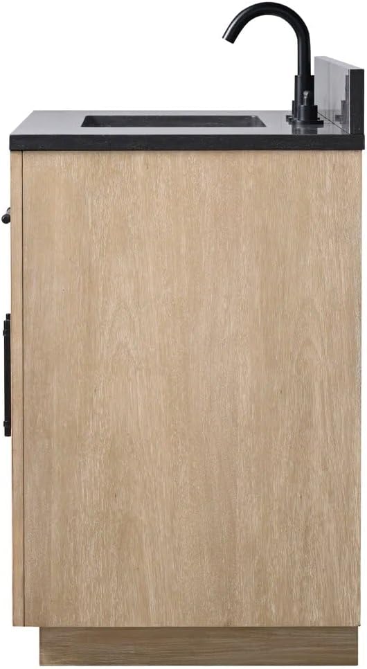 Vanity Art 36 inch Bathroom Vanity with Sink, Vanity Cabinet with Doors and Removable Shelf, Modern Wood Cabinet with White Marble Top, Solid Wood Frame, Ceramic Sink VA70-36-LW-B