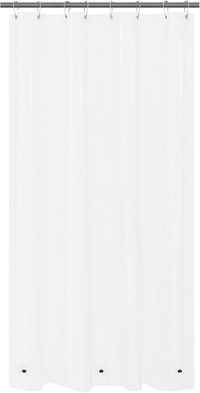 Mrs Awesome 48x72 Stall Shower Curtain Liner Clear | 3 Bottom Magnets,8 Rustproof Grommets,Water Proof Light Weight PEVA,48W x 72H for Shower Stall Narrow Width