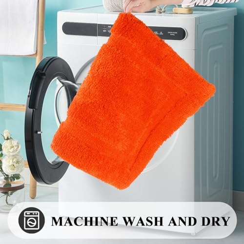 SHACOS Soft Microfiber Bathroom Rugs Set of 2 Pieces, Orange