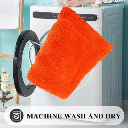 SHACOS Soft Microfiber Bathroom Rugs Set of 2 Pieces, Orange