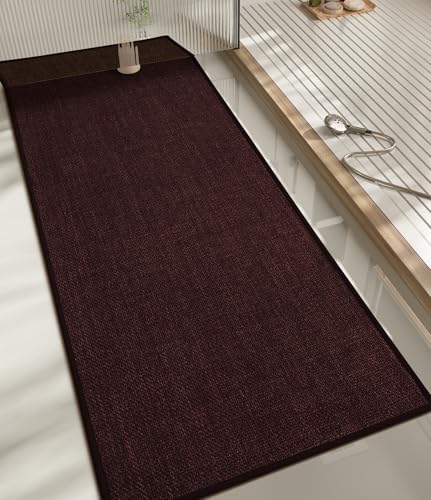 chakme Bathroom Rugs Mat 59x17, Ultra Thin Non Slip Bath Rug Runner Quick Dry Absorbent Bath Mat for Bathroom, (Dark Purple, 59"x17")