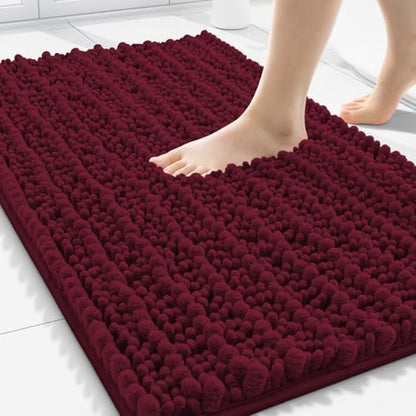 Smiry Bathroom Rugs 30X20, Extra Soft Rubber Backing Chenille Bath Mats