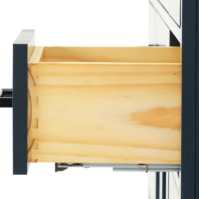 ARIEL Hepburn 54-inch Bathroom Vanity Base Cabinet,Solid Wood, 2 Soft Closing Doors, 9 Dovetail Drawers, Midnight Blue