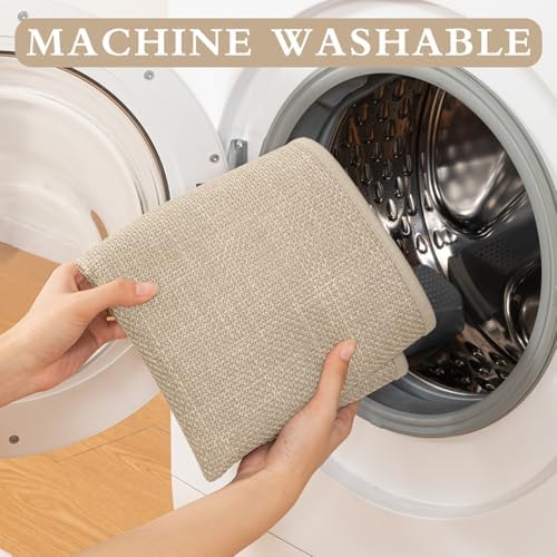 YIHOUSE Bathroom Rugs Thin Bath Mat Sets 5 Pieces Quick Dry,Beige