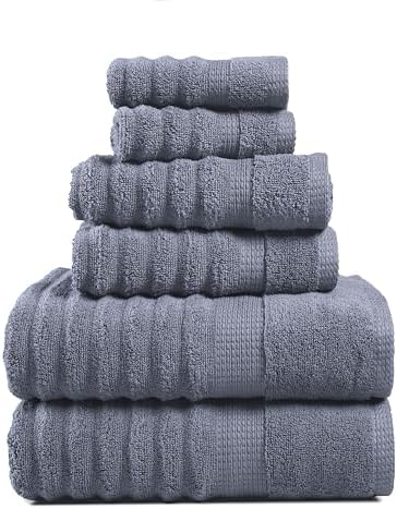 LANE LINEN Towel Set for Bathroom Soft Absorbent Quick Dry - Cool Grey