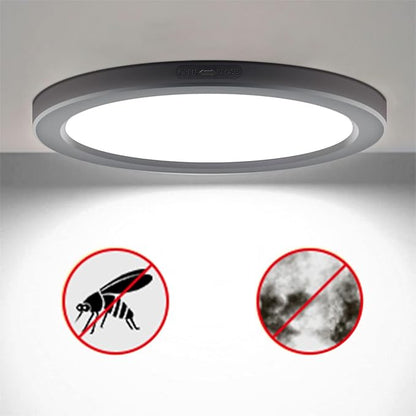 ETL Certified 7 inch Small LED Flush Mount Ceiling Light Dimmable,5000K Daylight Ultra Slim Round Flat Panel Ceiling Light Fixture,Modern Ceiling Lamp for Closet,Kitchen,Bathroom 8 Pack(Black)