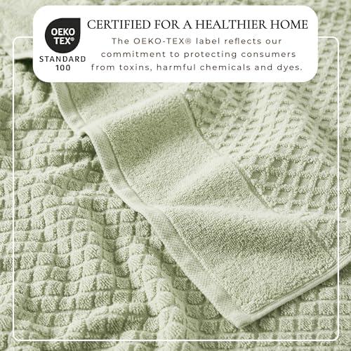 Great Bay Home Oversized Bath Sheets - 100% Cotton 2 Pack 68x35 Extra Large Towel - Absorbent, Durable, Quick-Dry Towels for Bathroom (Pale Green)