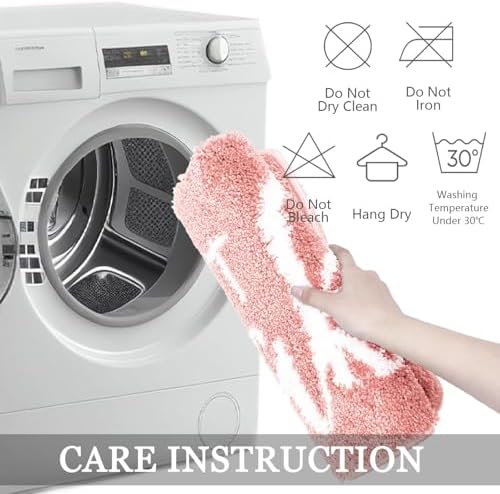 Get Naked Bathroom Rugs - Funny Bath Mats for Bathroom Non Slip Cute Carpet Floor Decor Water Absorbent Bath Rugs for Sink Bathtub and Shower Pink 24" x 36"