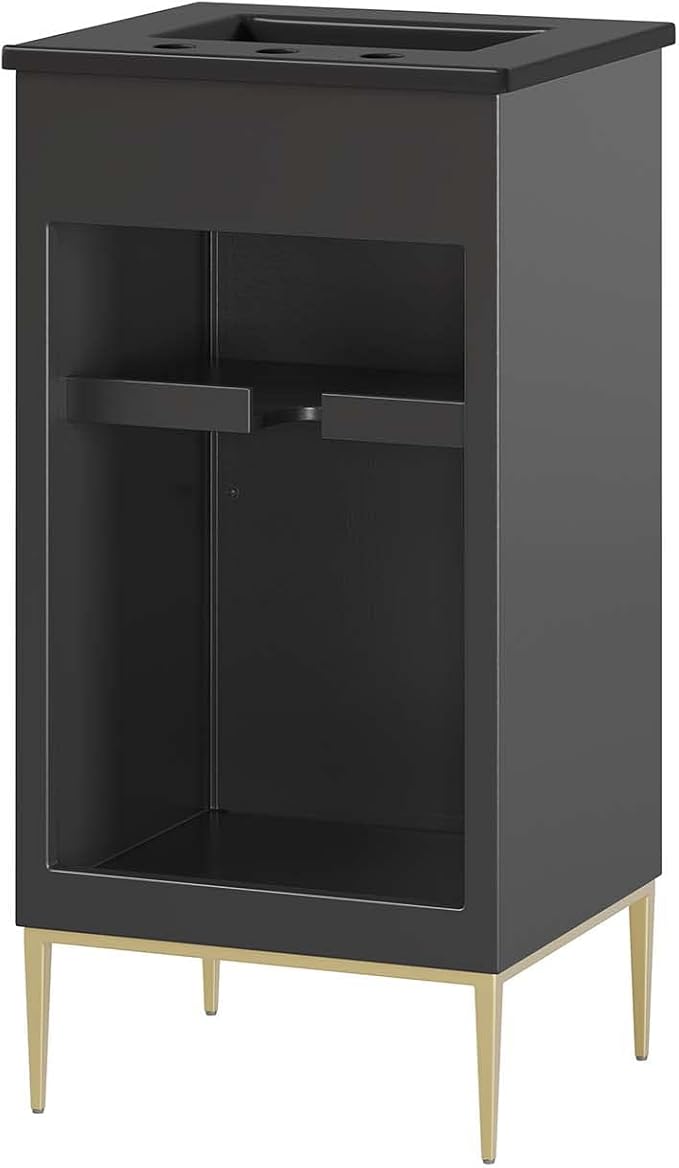 Modway Awaken Bathroom Vanity Cabinet, 18", Black Black