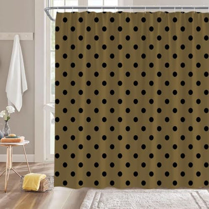 Polka Dot Shower Curtain Bathroom Decor 70x70 Inch with 12 Hooks,