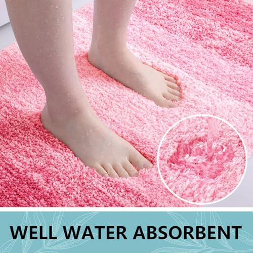 Arotive Microfiber Bathroom Rugs, Shaggy Soft Absorbent Bath Rug, 24x16