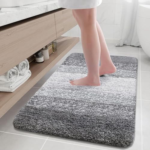 Arotive Microfiber Bathroom Rugs, Shaggy Soft Absorbent Bath Rug, 36x24