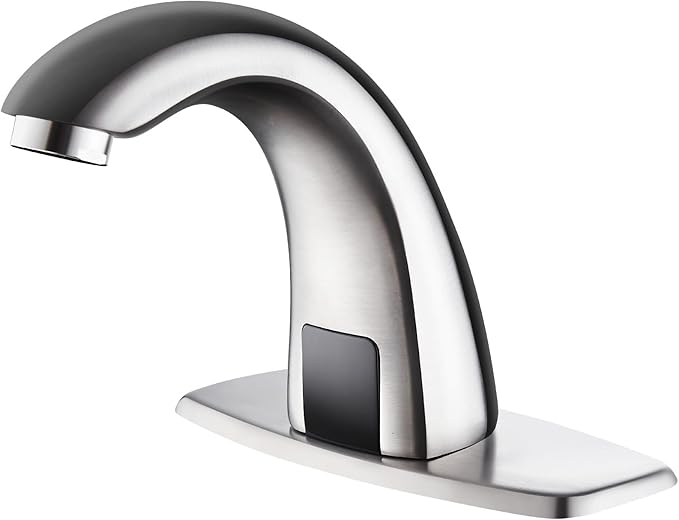 Luxice Touchless Bathroom Sink Faucet - Automatic Motion Sensor Faucet - Battery Opertated for Commercial,Brushed Nickel