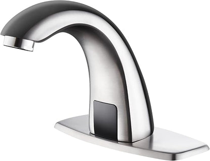 Luxice Touchless Bathroom Sink Faucet - Automatic Motion Sensor Faucet - Battery Opertated for Commercial,Brushed Nickel