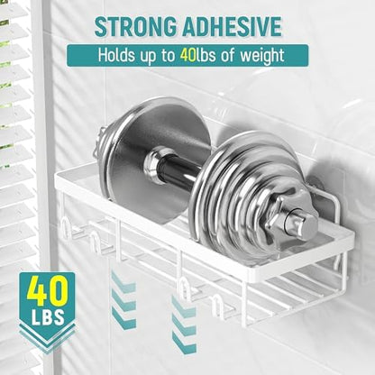 Liuoud 5 Pack Shower Caddy for Inside Shower, White Bathroom Storage Decor