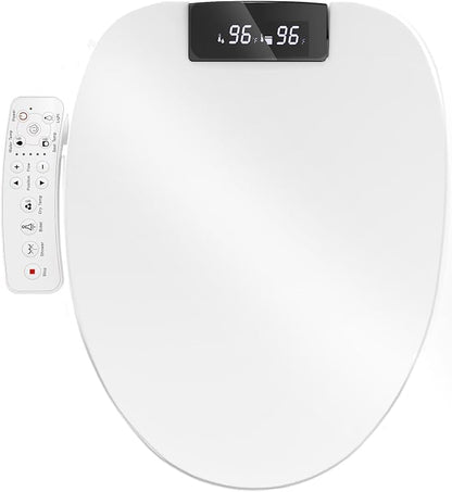 Elongated Bidet Toilet Seat, Smart Heated Toilet Seat with Warm Water and Dryer