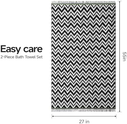 ecolook Chevron Beach and Bath Towels 2 Pack, Decorative Cotton